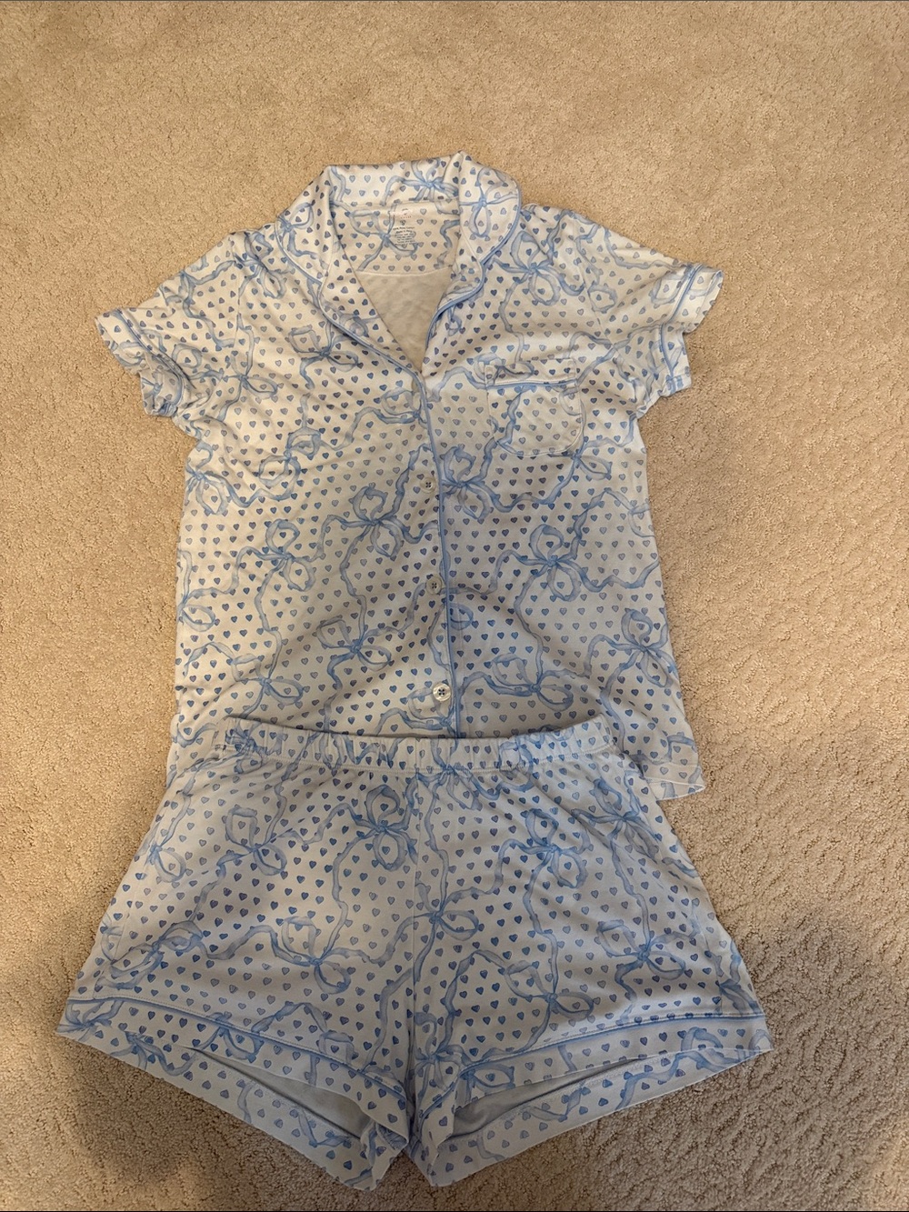 Love shack Fancy x Roller Rabbit Blue and White PJs Size S